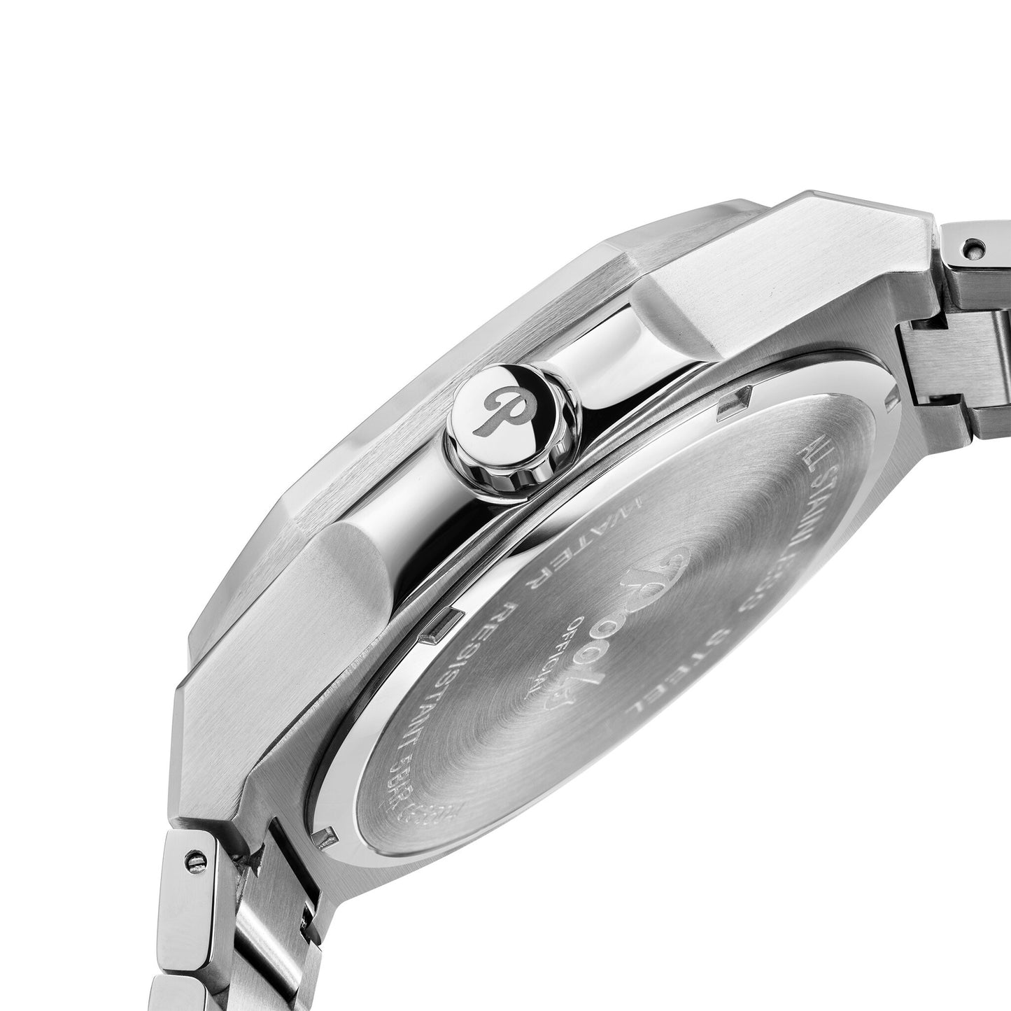 Pools CISANO Herrenuhr mit weißen Zifferblatt und Edelstahlarmband